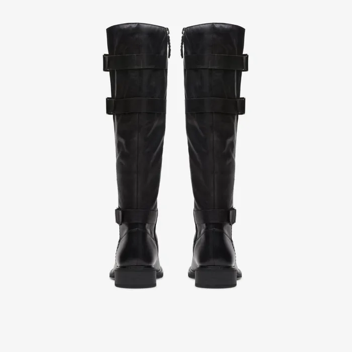 Clarks Black Boots Cologne Up Knee High Boot Black Leather 8211 Women