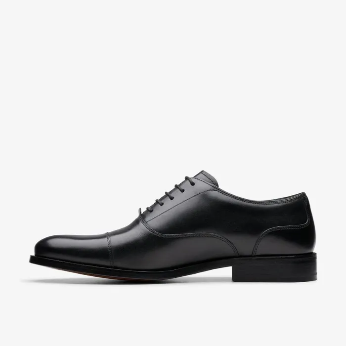 Clarks Black Shoes Craft James Cap Black Leather 8211 Men