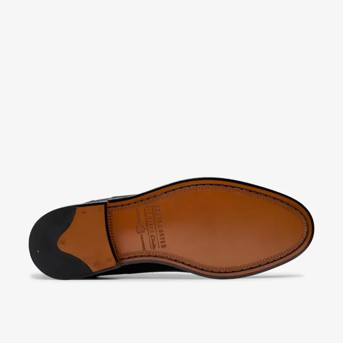 Clarks Black Shoes Craft James Cap Black Leather 8211 Men