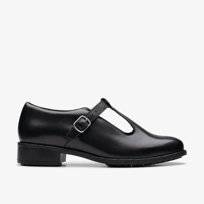 Clarks Black Shoes Havisham Bar Black Leather 8211 Women