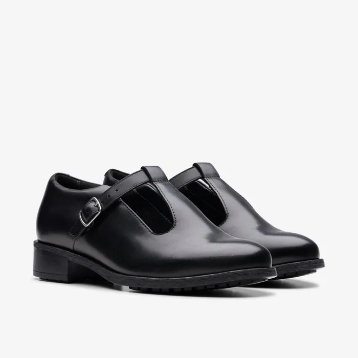 Clarks Black Shoes Havisham Bar Black Leather 8211 Women