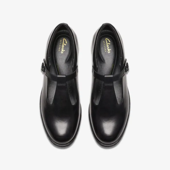Clarks Black Shoes Havisham Bar Black Leather 8211 Women