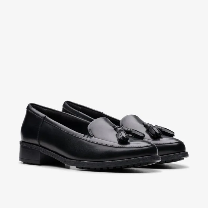 Clarks Black Shoes Havisham Edge Loafer Black Leather 8211 Women