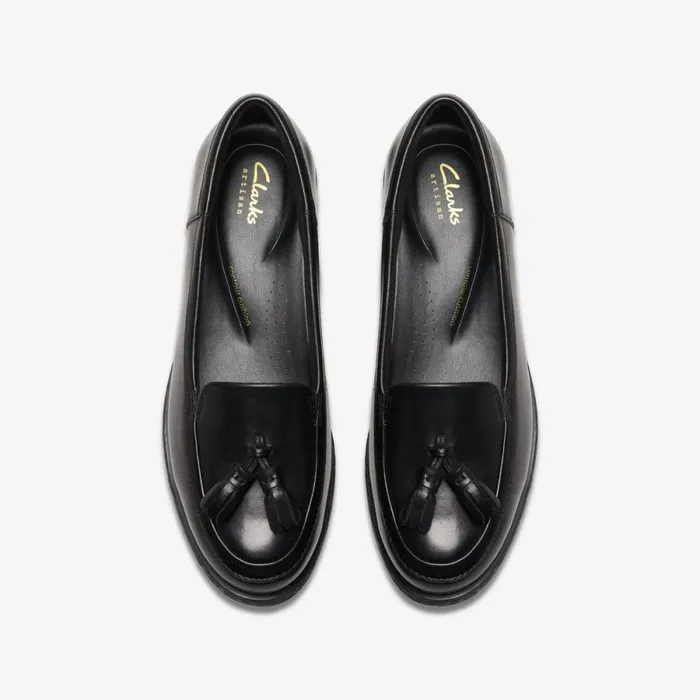 Clarks Black Shoes Havisham Edge Loafer Black Leather 8211 Women