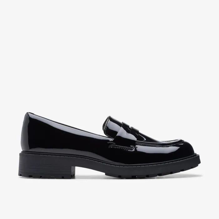 Clarks Black Shoes Orinoco 2 Penny Loafer Black Patent 8211 Women
