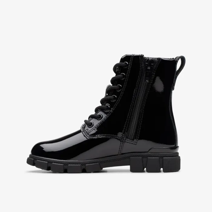 Clarks Boots Evyn Charm Black Patent 8211 Kids