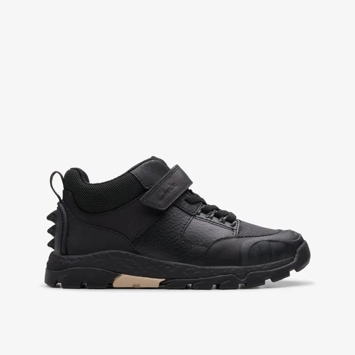 Clarks Boots Steggy 2 Glow Black Leather 8211 Kids