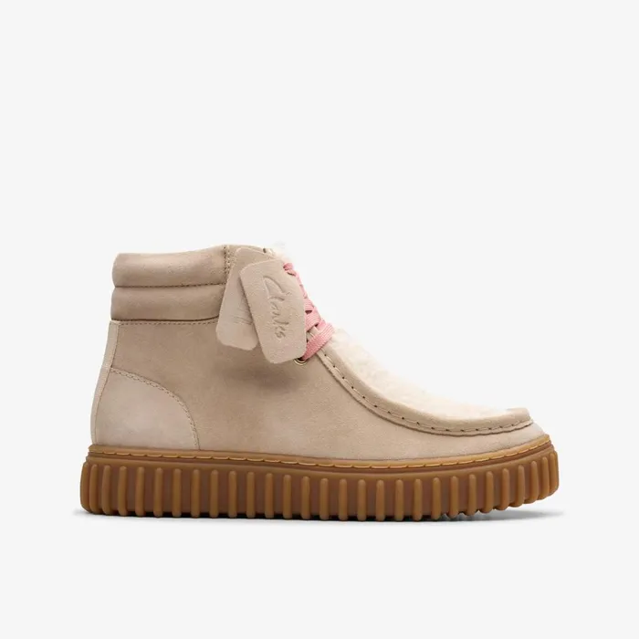 Clarks Boots Torhill Hi Older Light Sand Suede 8211 Kids