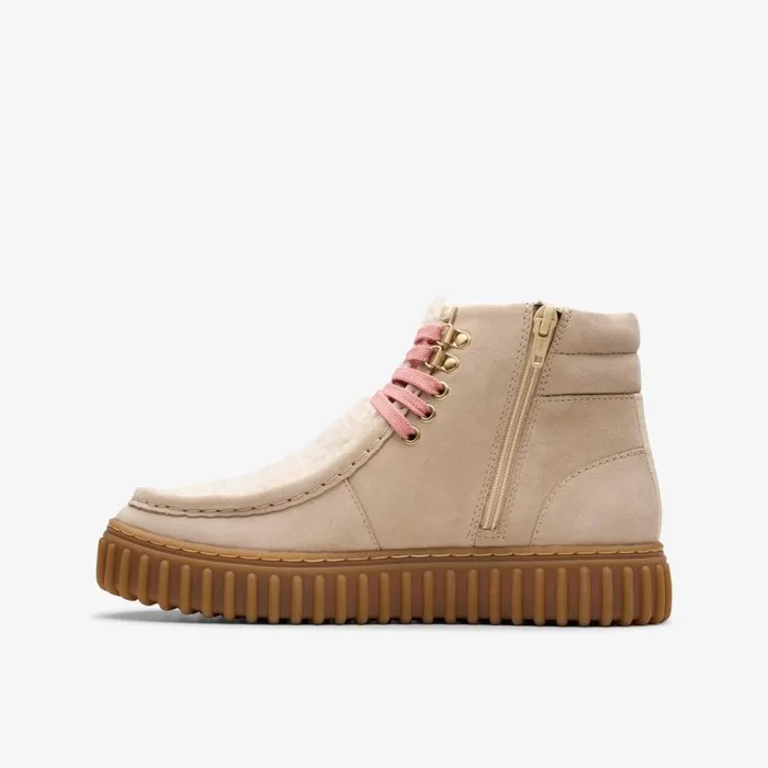 Clarks Boots Torhill Hi Older Light Sand Suede 8211 Kids