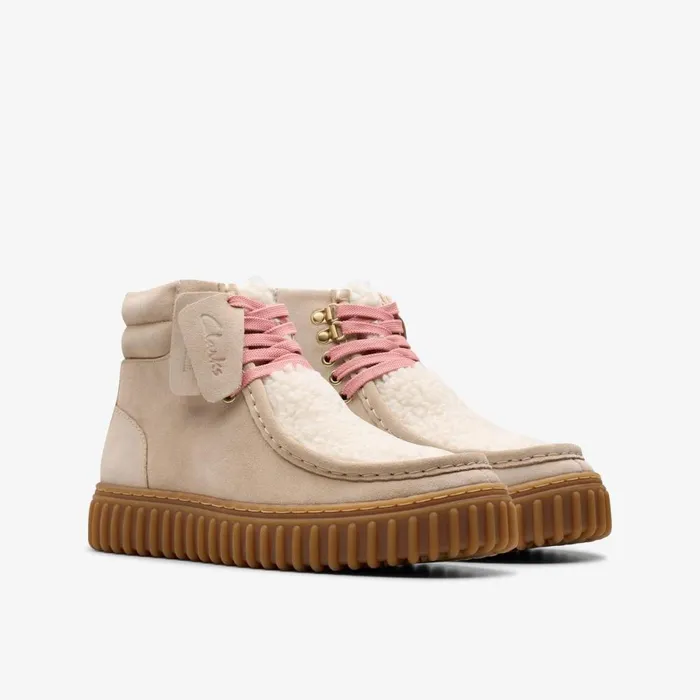 Clarks Boots Torhill Hi Older Light Sand Suede 8211 Kids
