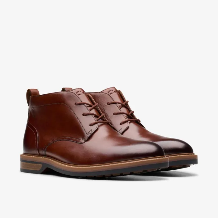 Clarks Brown Boots Aldwin Chukka Mid Tan Leather 8211 Men
