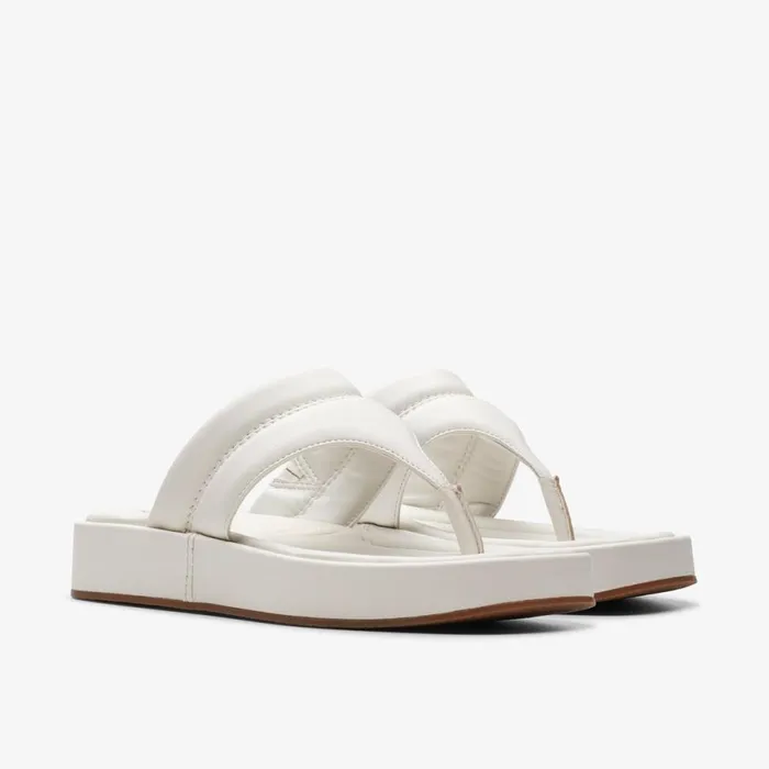 Clarks Flat Sandals Alda Walk Off White Leather 8211 Women