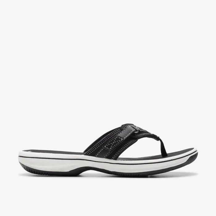 Clarks Flat Sandals Brinkley Sea Black Synthetic 8211 Women