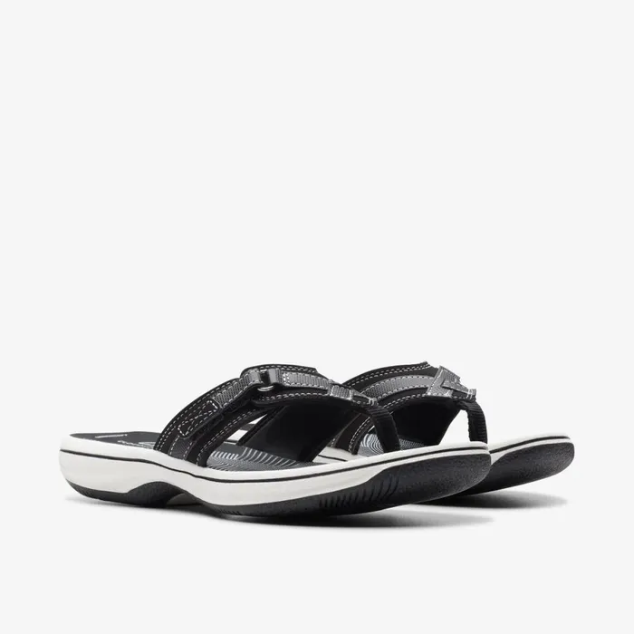 Clarks Flat Sandals Brinkley Sea Black Synthetic 8211 Women