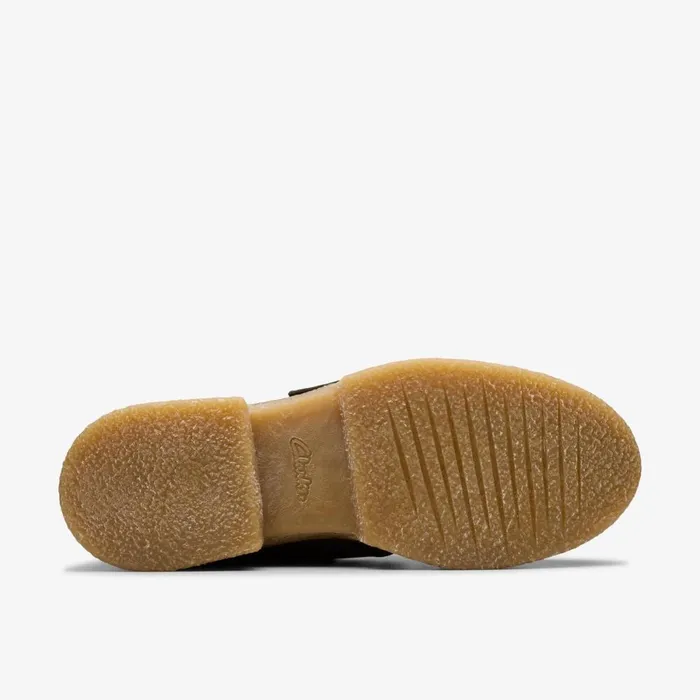 Clarks Flat Shoes Linoso Monk Dark Green Nubuck 8211 Women