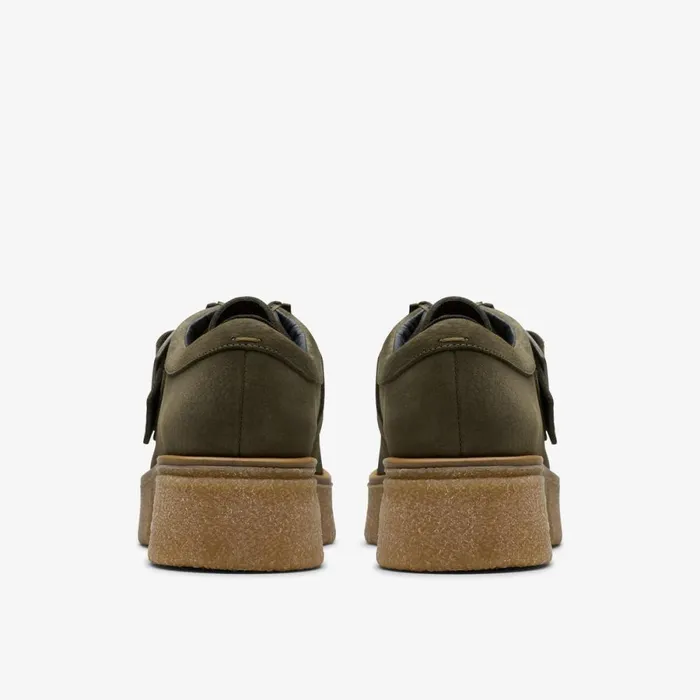 Clarks Flat Shoes Linoso Monk Dark Green Nubuck 8211 Women