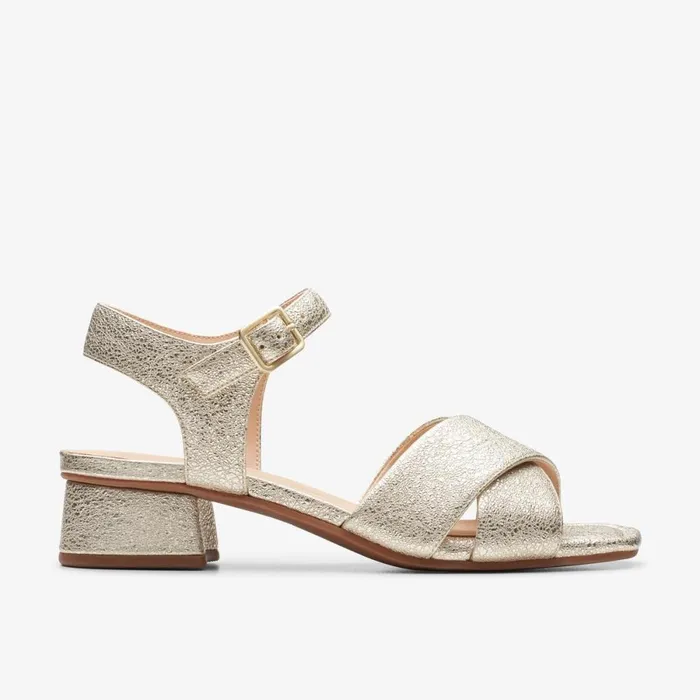 Clarks Heels Serina 35 Cross Champagne Leather 8211 Women