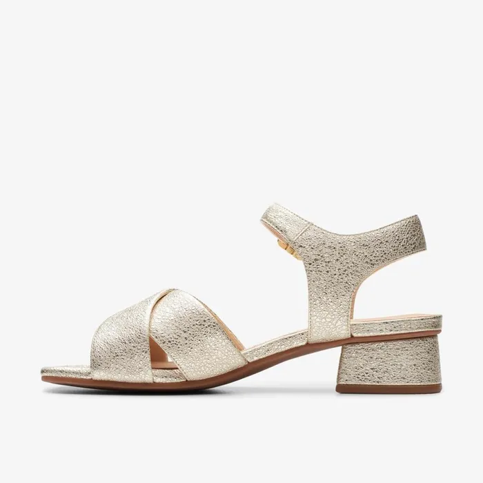 Clarks Heels Serina 35 Cross Champagne Leather 8211 Women