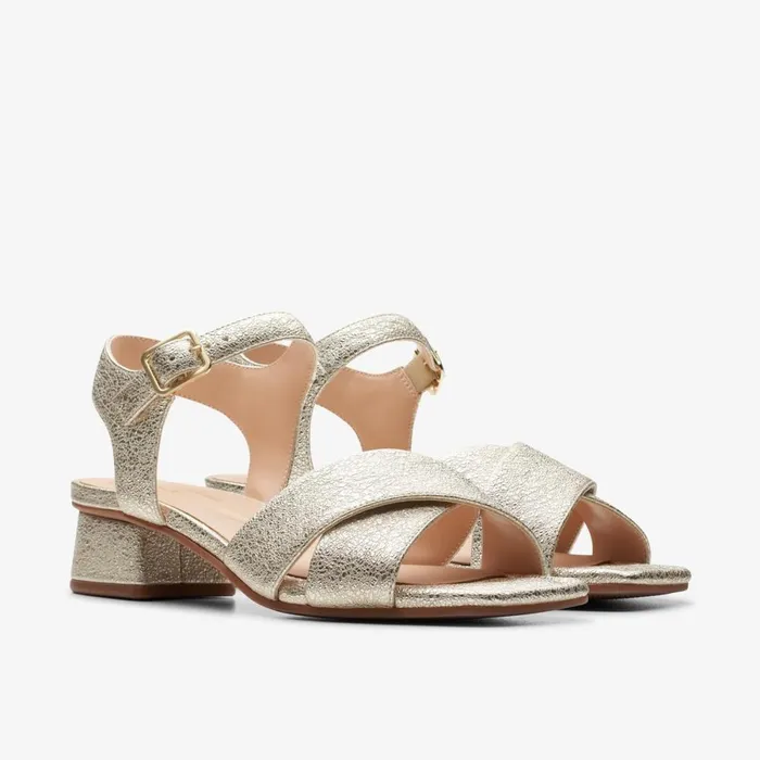 Clarks Heels Serina 35 Cross Champagne Leather 8211 Women