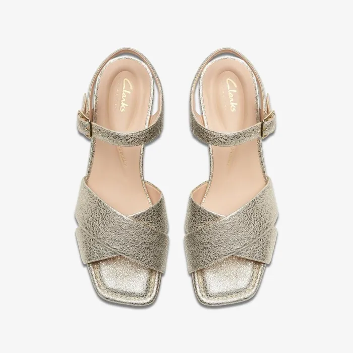 Clarks Heels Serina 35 Cross Champagne Leather 8211 Women