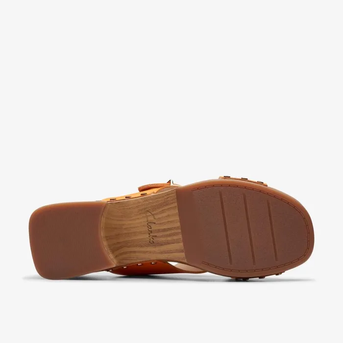 Clarks Heels Sivanne Walk Orange Leather 8211 Women