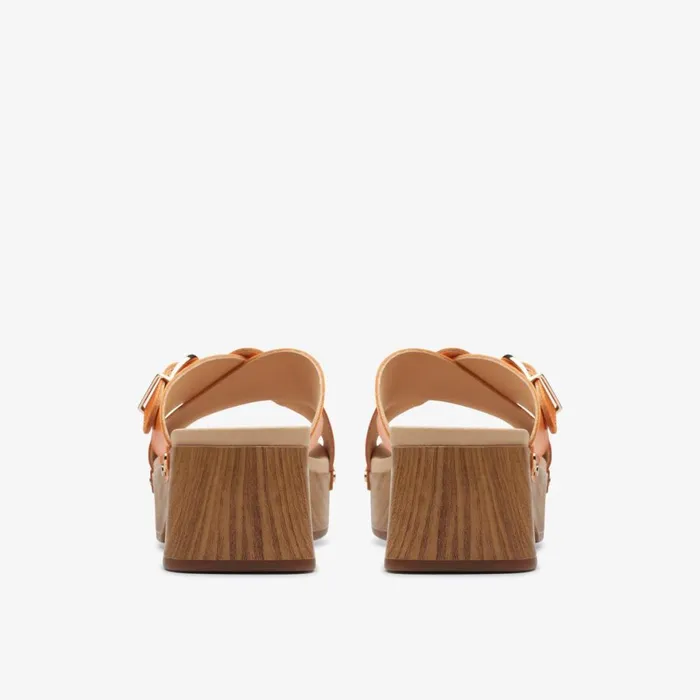 Clarks Heels Sivanne Walk Orange Leather 8211 Women