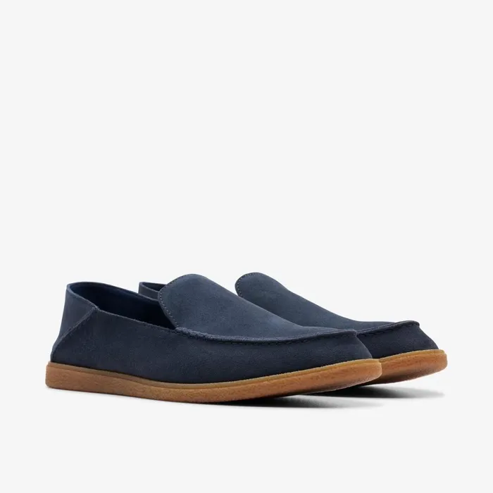 Clarks Loafers Clark Bay Step Loafer Navy Suede 8211 Men