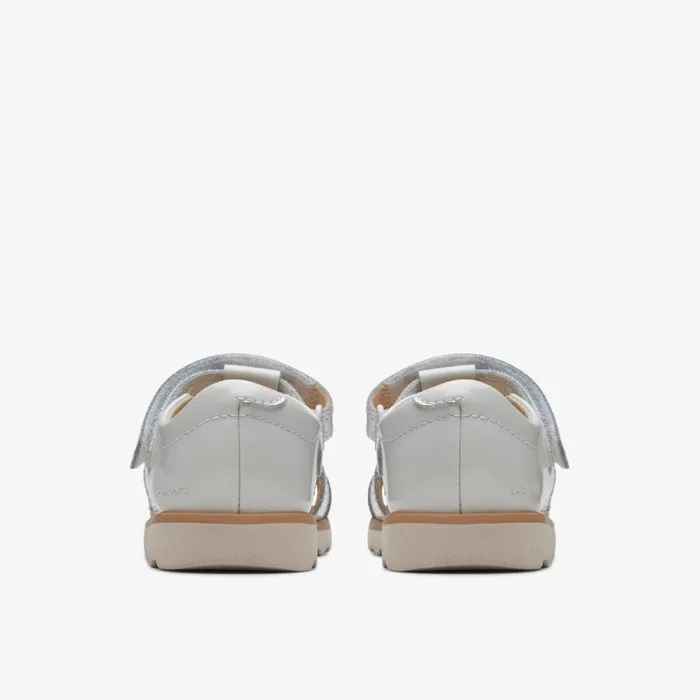 Clarks Sandals Crown Beat Toddler White Patent 8211 Kids