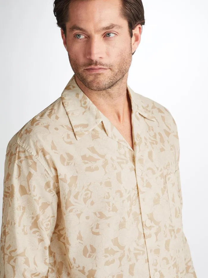 Classic Fit Pajamas Men Derek Rose Classic Fit Pajamas Ledbury 73 Cotton Batiste Sand