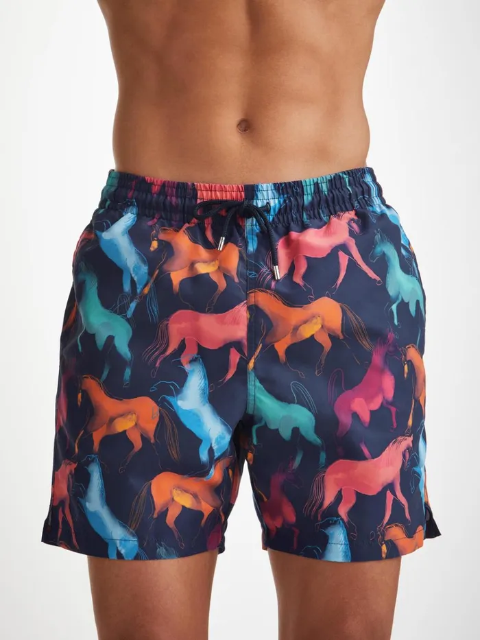 Classic Fit Swim Shorts Men Derek Rose Swim Shorts Maui 59 Multi