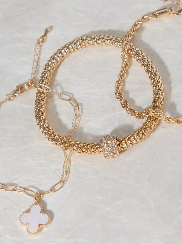 Clover Enamel Bracelet Set Gold Women Altar039d State Bracelets