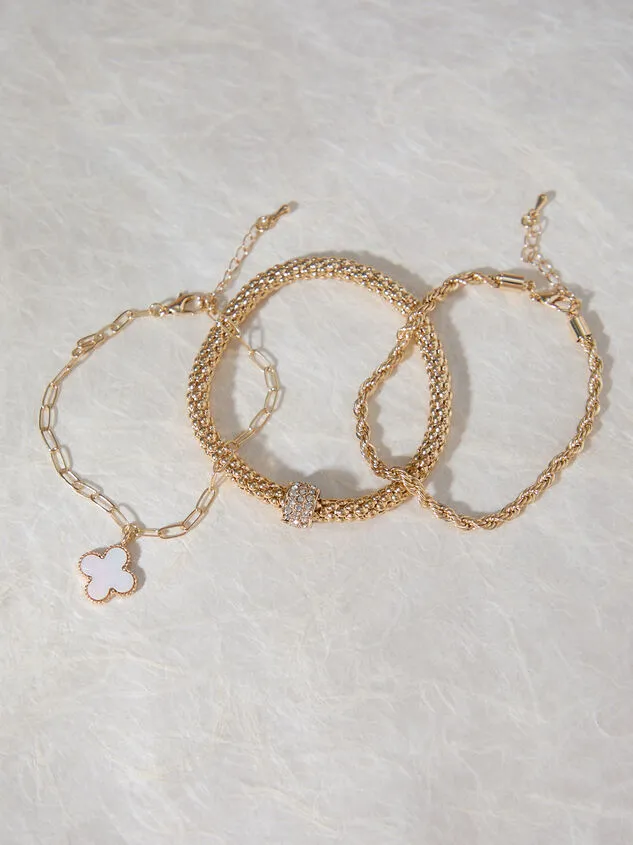 Clover Enamel Bracelet Set Gold Women Altar039d State Bracelets Clover Enamel Bracelet Set Gold Women Altar039d State Bracelets