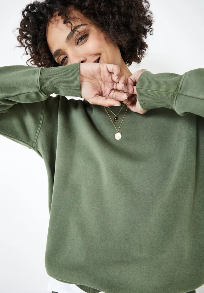 CoOrds Women Hush Lindsey Relaxed Sweatshirt Khaki Green