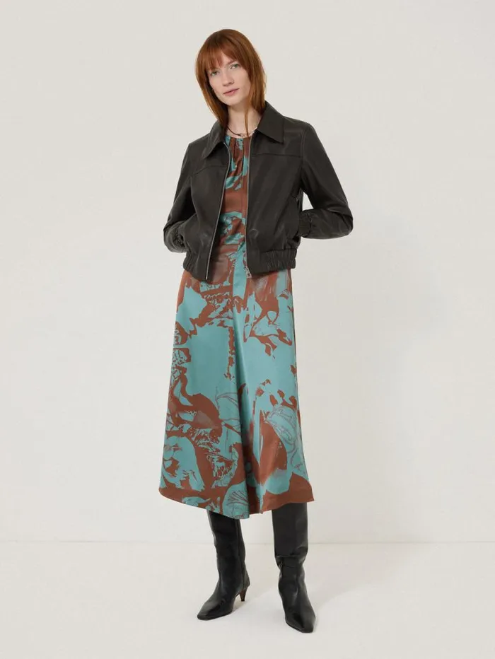 Collage Stitch Detail Dress Blue Women Jigsaw Party