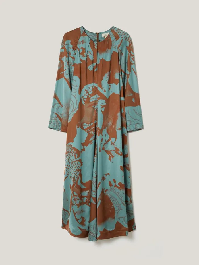 Collage Stitch Detail Dress Blue Women Jigsaw Party