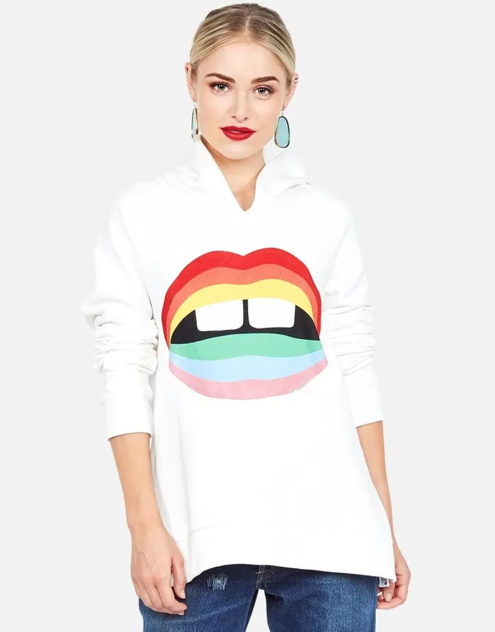 Corbin Rainbow Gap Mouth Milk Women Lauren Moshi Hoodies