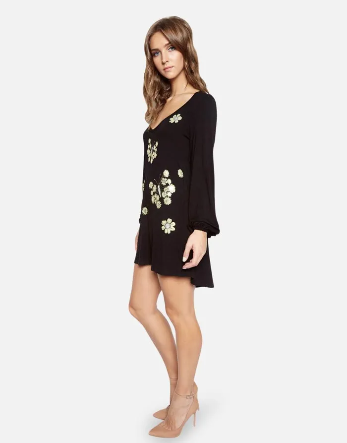 Cosette Mini Sunflower Butterfly Black Women Lauren Moshi Dresses