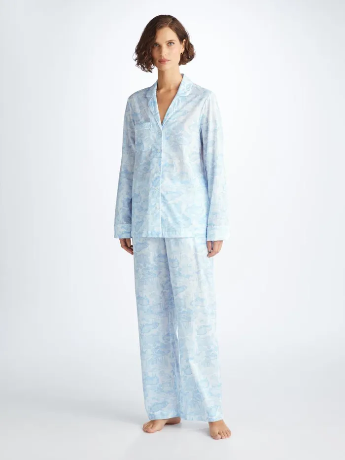 Cotton Pajamas Women Derek Rose Pajamas Ledbury 77 Cotton Batiste White