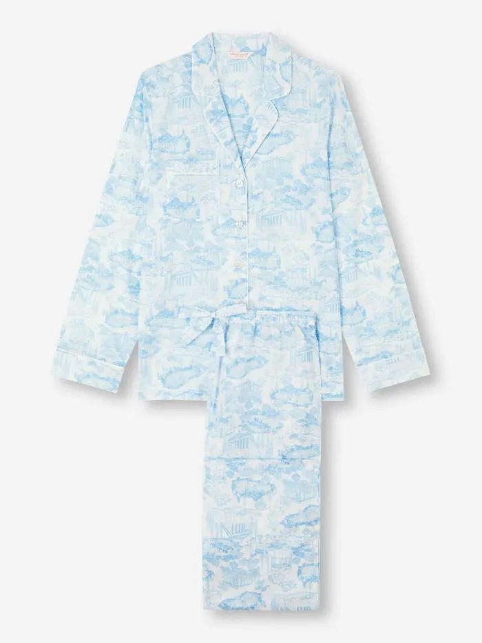 Cotton Pajamas Women Derek Rose Pajamas Ledbury 77 Cotton Batiste White