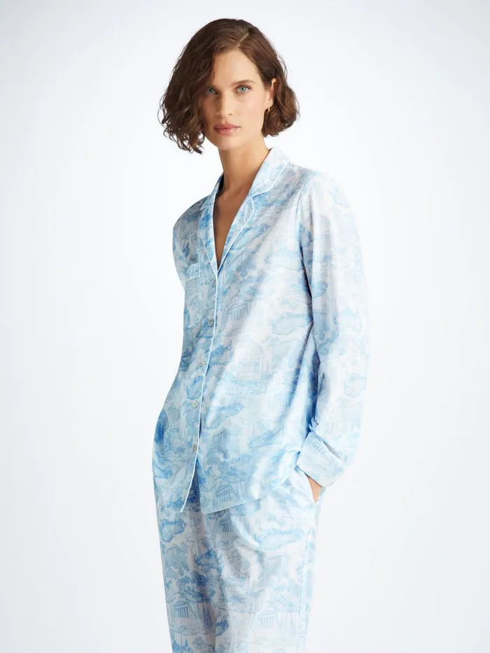 Cotton Pajamas Women Derek Rose Pajamas Ledbury 77 Cotton Batiste White