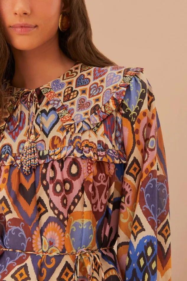 Cream Hearts Ikat Blouse Women FARM Rio Blouses