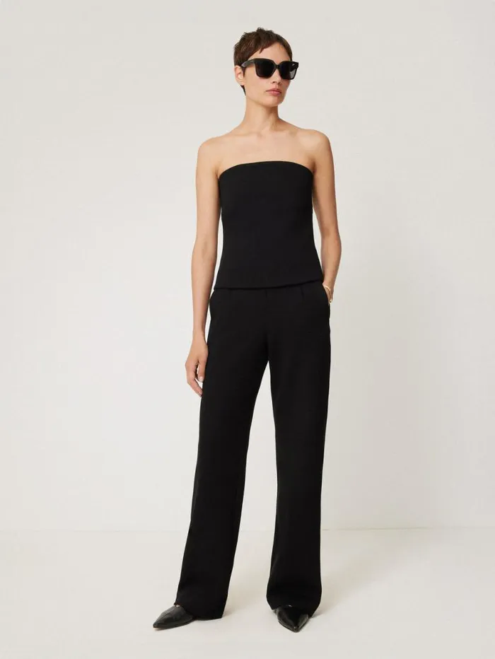 Crepe Ponte Jersey Strapless Top Black Women Jigsaw Party
