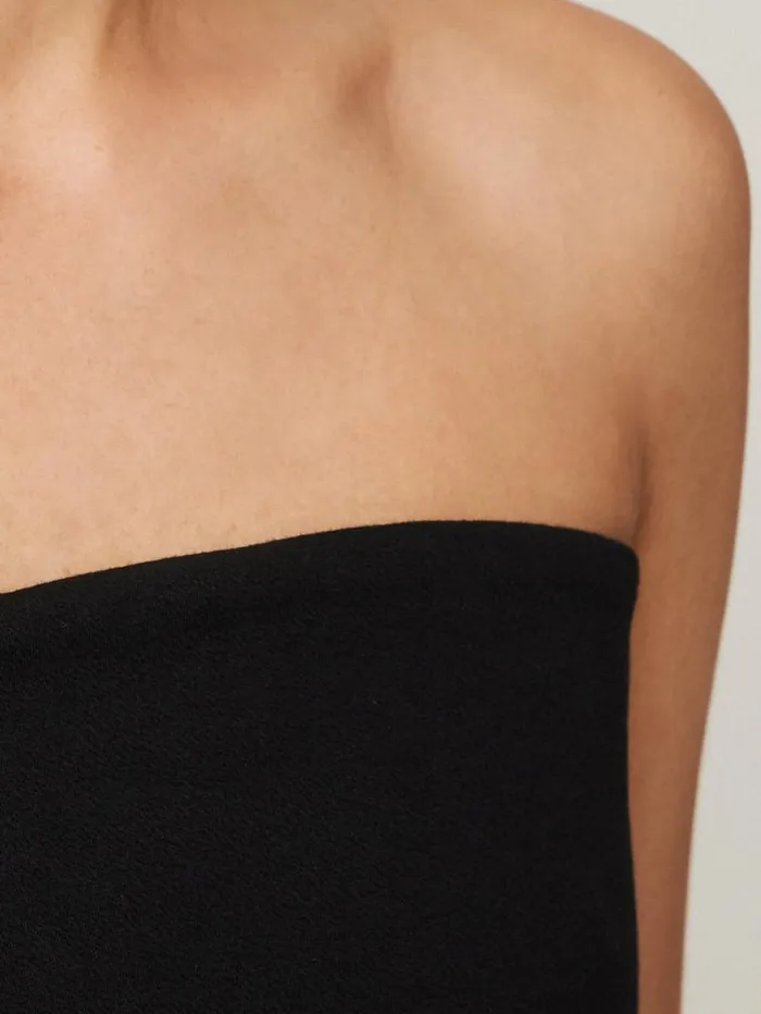 Crepe Ponte Jersey Strapless Top Black Women Jigsaw Party