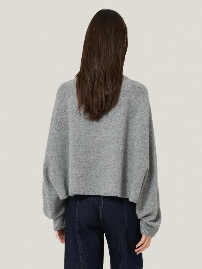 Crew Neck Poncho Jumper Grey Women Jigsaw Ponchos and Scarves
