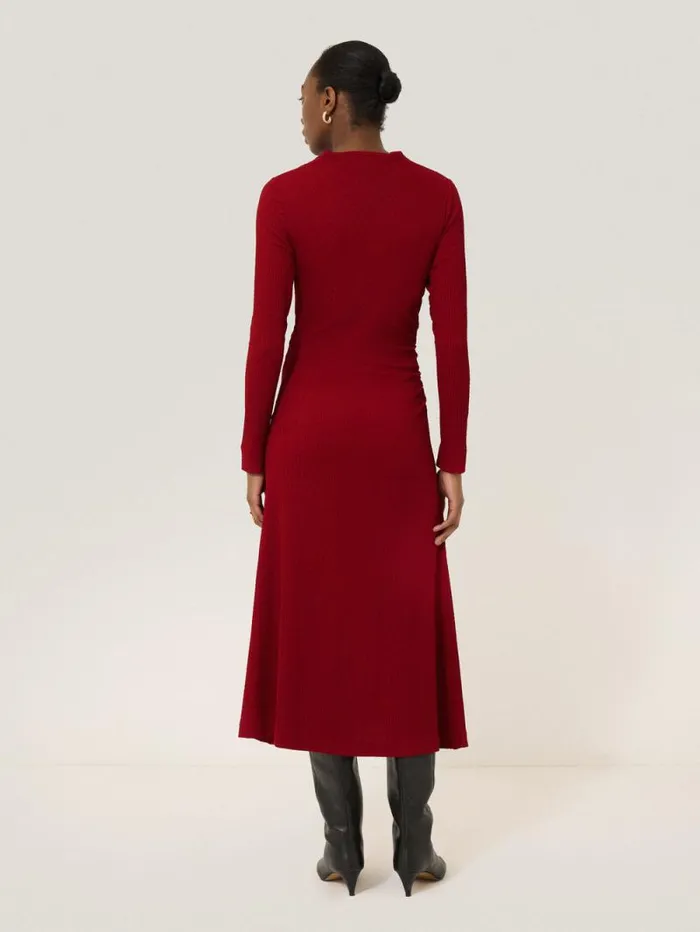Crinkle Ruched Jersey Dress Red Women Jigsaw Dresses and Jumpsuits