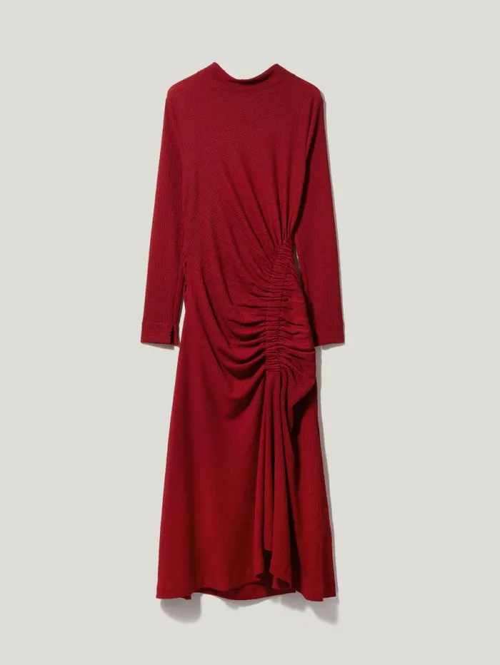 Crinkle Ruched Jersey Dress Red Women Jigsaw Dresses and Jumpsuits