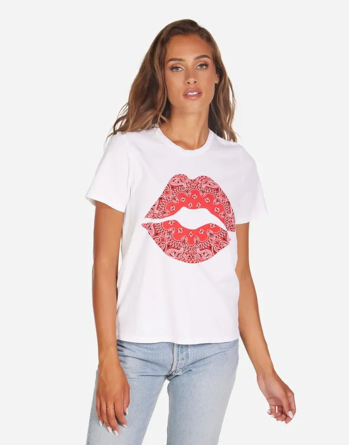 Croft Bandana Lip White Women Lauren Moshi Short Sleeve