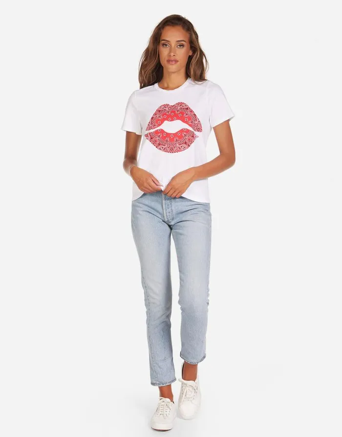 Croft Bandana Lip White Women Lauren Moshi Short Sleeve