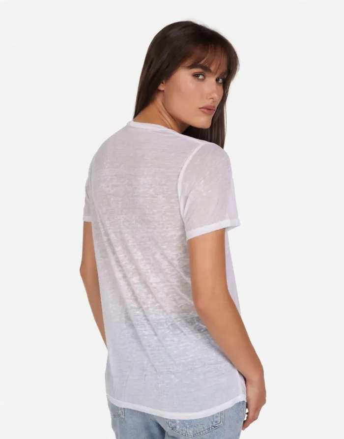 Croft Magic Mushrooms Milk Burnout Women Lauren Moshi Short Sleeve