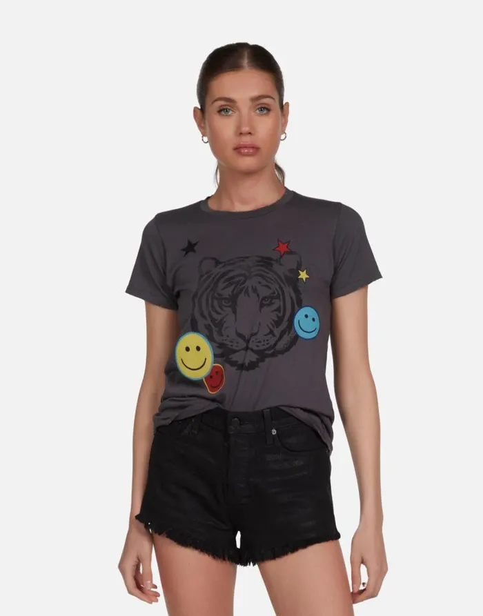 Croft Vintage Tiger Elements Light Onyx Women Lauren Moshi Short Sleeve